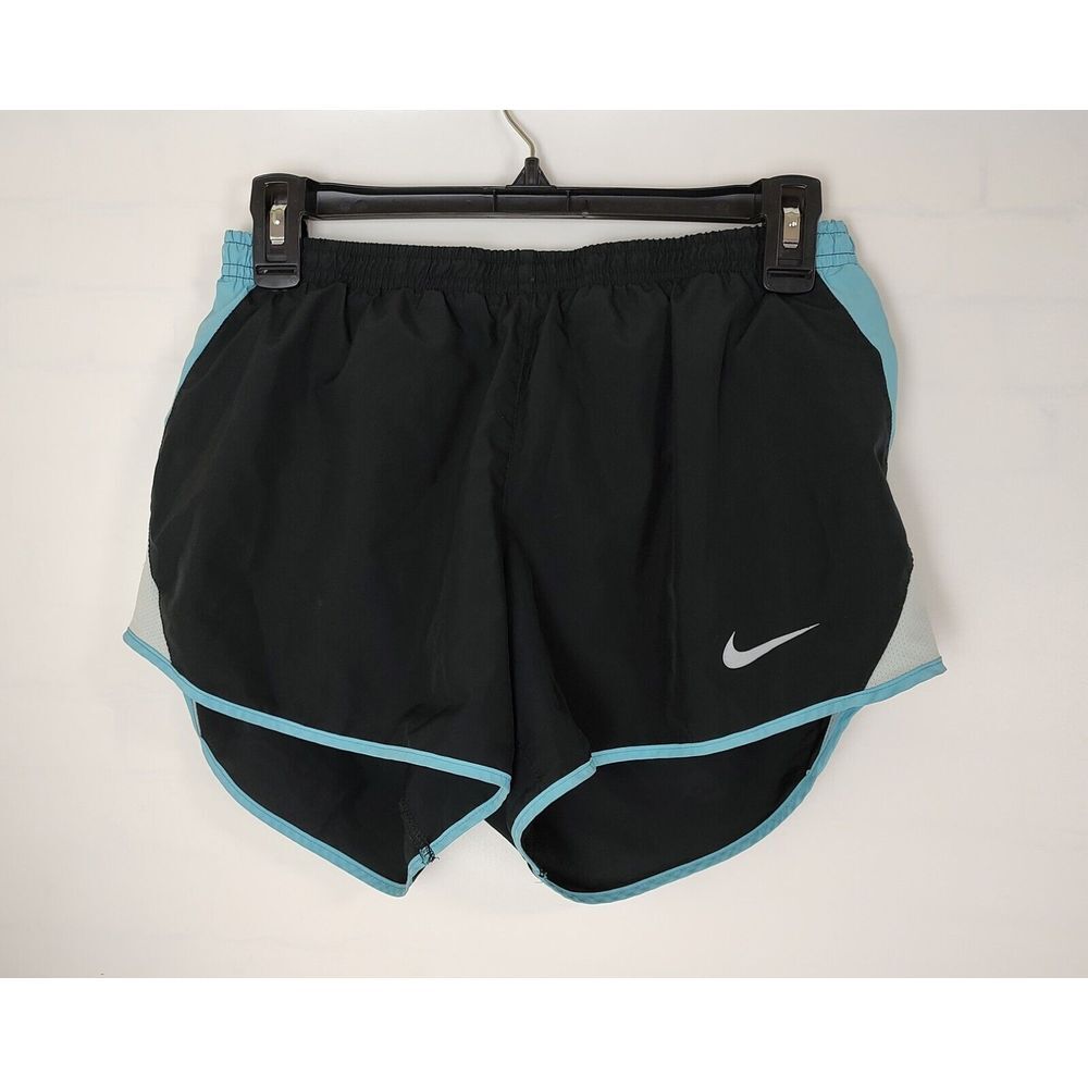 Nike Dri-FIT Womens Running Shorts Black Blue Mesh Athletic Training Size M